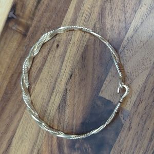 Artisan made 14k plated rolled gold wire woven rigid bracelet